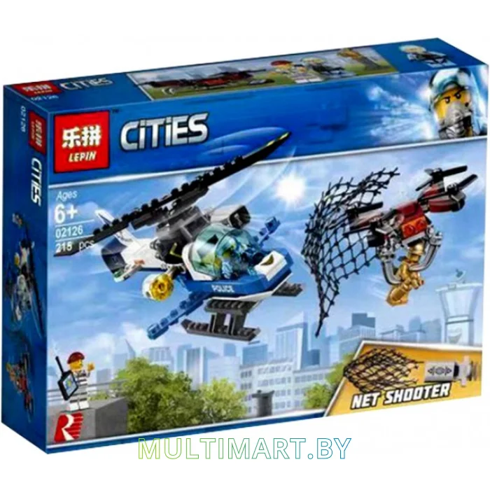Конструктор Lepin 02126 Воздушная полиция - Погоня дронов (215 деталей)